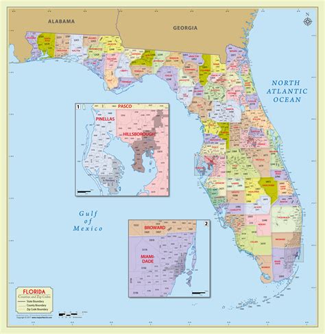 MAP Zip Code Map In Florida